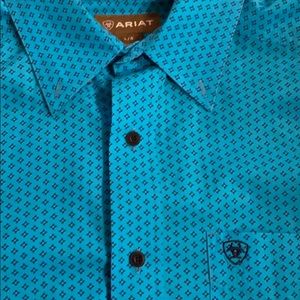 Men’s Ariat Button Down Turquoise Large